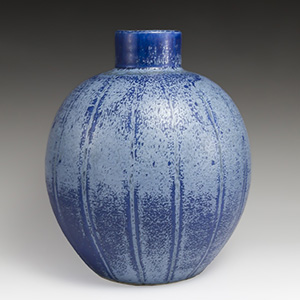 Unidentified blue ball vase